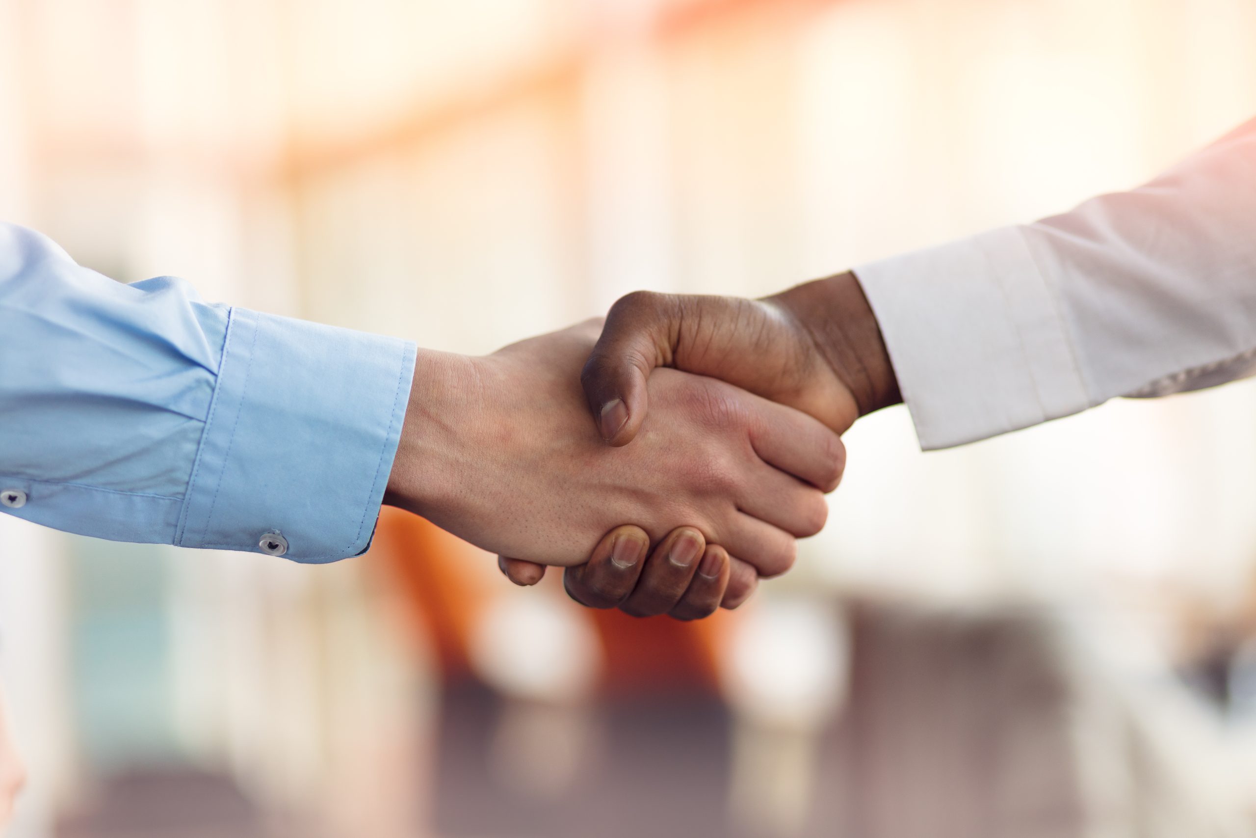 handshake between 2 people